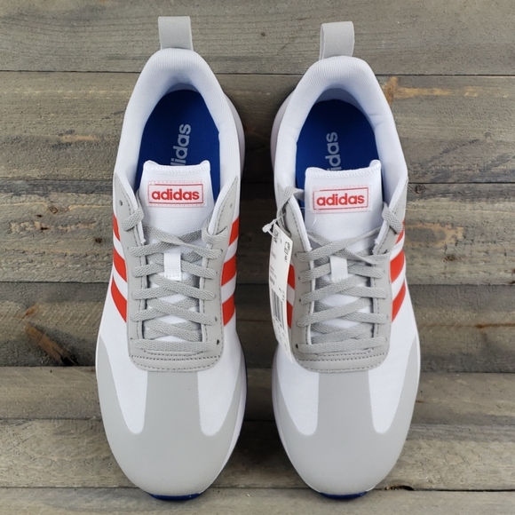 adidas RUN60S Men's Running Shoes White/Grey/Red - Picture 4 of 8